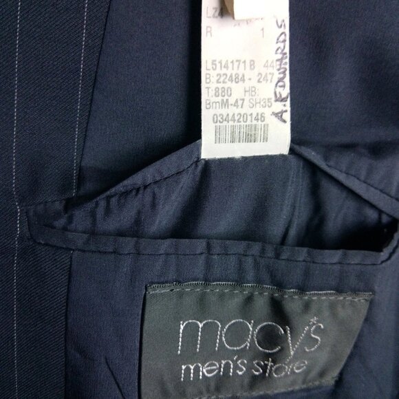 Lauren Ralph Lauren Macys Blue Striped Suit Blazer - Picture 12 of 14